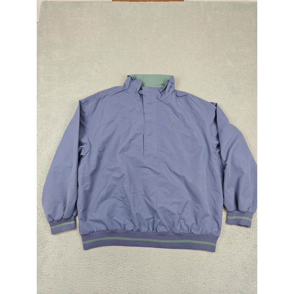 Vintage Eagles Ridge 19th Hole Jacket Mens 2XL Purple‎ Golf Windbreaker 1/2 Zip